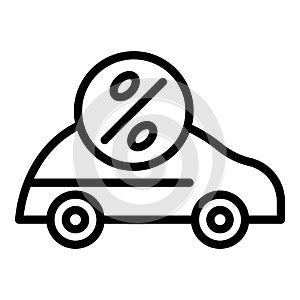 Car loan interest icon, outline style