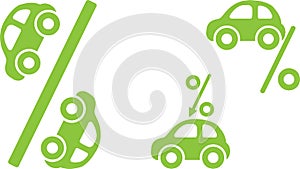 Car loan rate line icon. Leasing, hiring, purchase on credit. Interest rate concept. Vector illustration can be used for