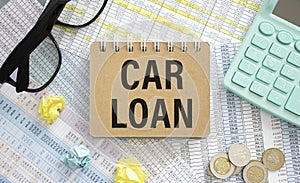 Car Loan word on a notebook - Finance