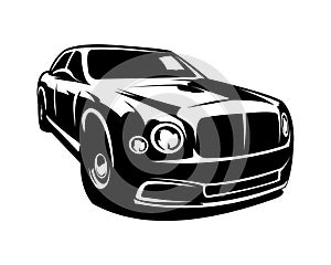 car logo. isolated white background shown from the front.