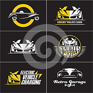 Car logos and icons set