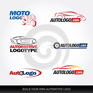 Car logotypes - car service and repair, set. Car logo photo