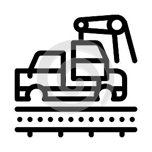 Car manufacturing icon vector outline illustration