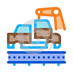 Car manufacturing icon vector outline illustration