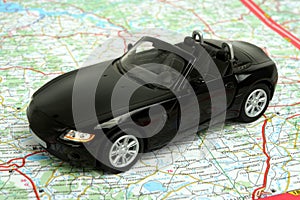 Car on map