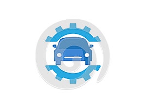 Car mecanic gear logo design repairation vehicle symbol