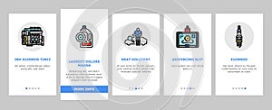 car mechanic repair service onboarding icons set vector