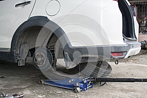 Car mechanic repaire tire  wheels photo