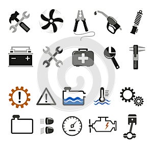 Car mechanic and service icons