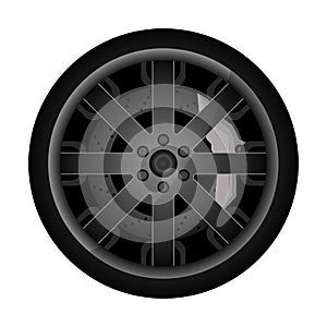 Car metal rim vector icon