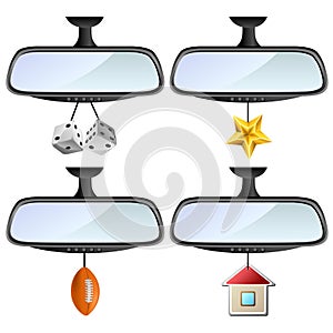 Car mirror set with different decorations