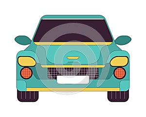 Car model front view 2D linear cartoon object