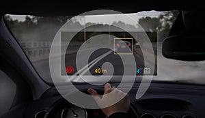 Car with modern display headup photo