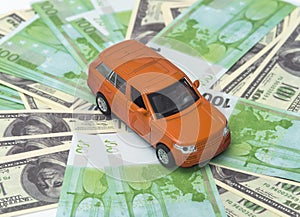 car and money, insurance concept