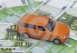 Car and money. insurance concept