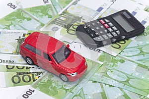 Car and money. insurance concept