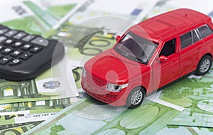 Car and money. insurance concept