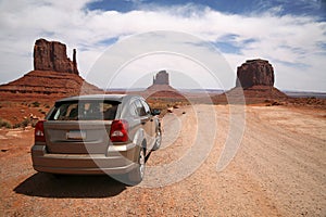 Car in Monument Valley, Navajo Tribal Park