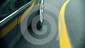 Car in motion - Wheel on the road