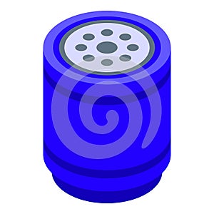 Car motor oil filter icon, isometric style