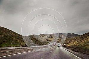 Car on mountain road