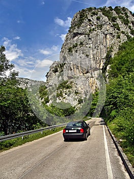 Car on the mountain road