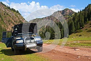 Car in mountains
