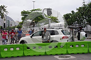 Car mounted broadcasting television camera
