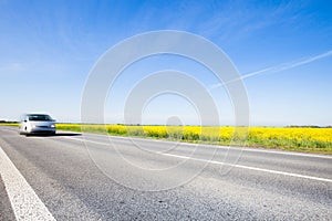 Car moving on the road