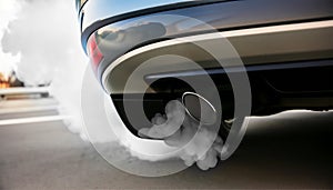 Car Muffler Exhaust With Smog