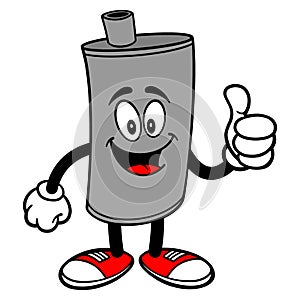 Car Muffler Mascot with Thumbs Up