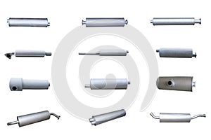 Car mufflers isolated