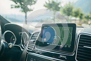 Car navigation display on the car panel