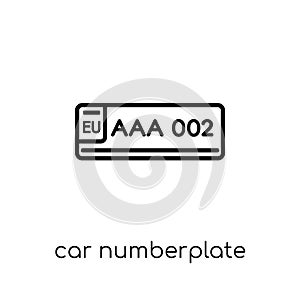 car numberplate icon from Car parts collection.