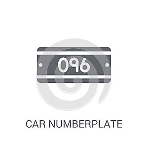 car numberplate icon. Trendy car numberplate logo concept on white background from car parts collection