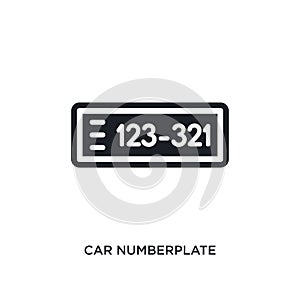 car numberplate isolated icon. simple element illustration from car parts concept icons. car numberplate editable logo sign symbol