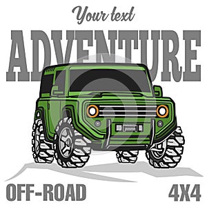 Car off-road 4x4 suv trophy truck poster colored