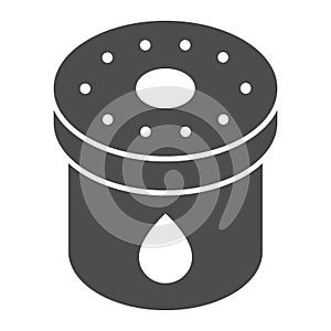 Car oil filter solid icon. Automobile filter liquid vector illustration isolated on white. Auto engine filter glyph