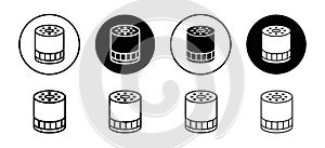 Car oil filter vector icon set collection. Car oil filter Outline flat Icon