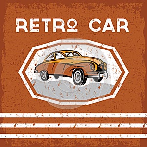 car old vintage grunge poster
