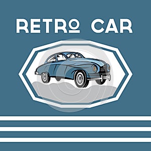 Car old vintage poster