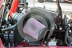 Car Open Air Intake Filter with DIY Heat Shield photo