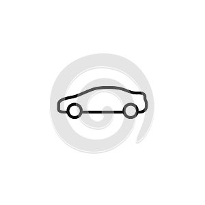 Car Outline Vector Icon, Symbol or Logo.