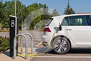 Car park with charging station for electric cars