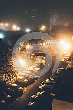 Car park at night