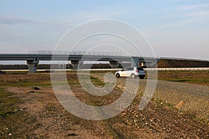 Car parked on the field