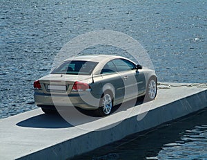 Car parked on a pier