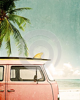 car parked on the tropical beach