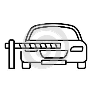 Car parking barrier icon, outline style