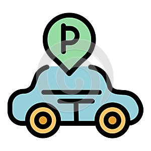 Car parking icon vector flat